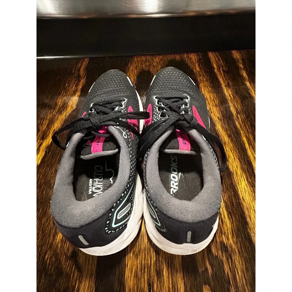 Brooks Ghost 14 Womens Running Shoes Black Pink Teal DNA LOFT Sneaker